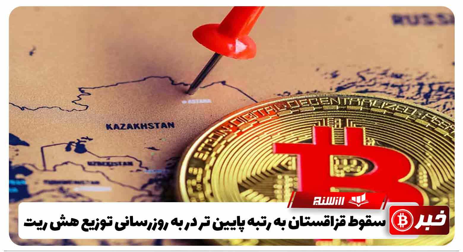 سقوط قزاقستان به رتبه پایین تر در به روز رسانی توزیع هش ریت بیت کوین