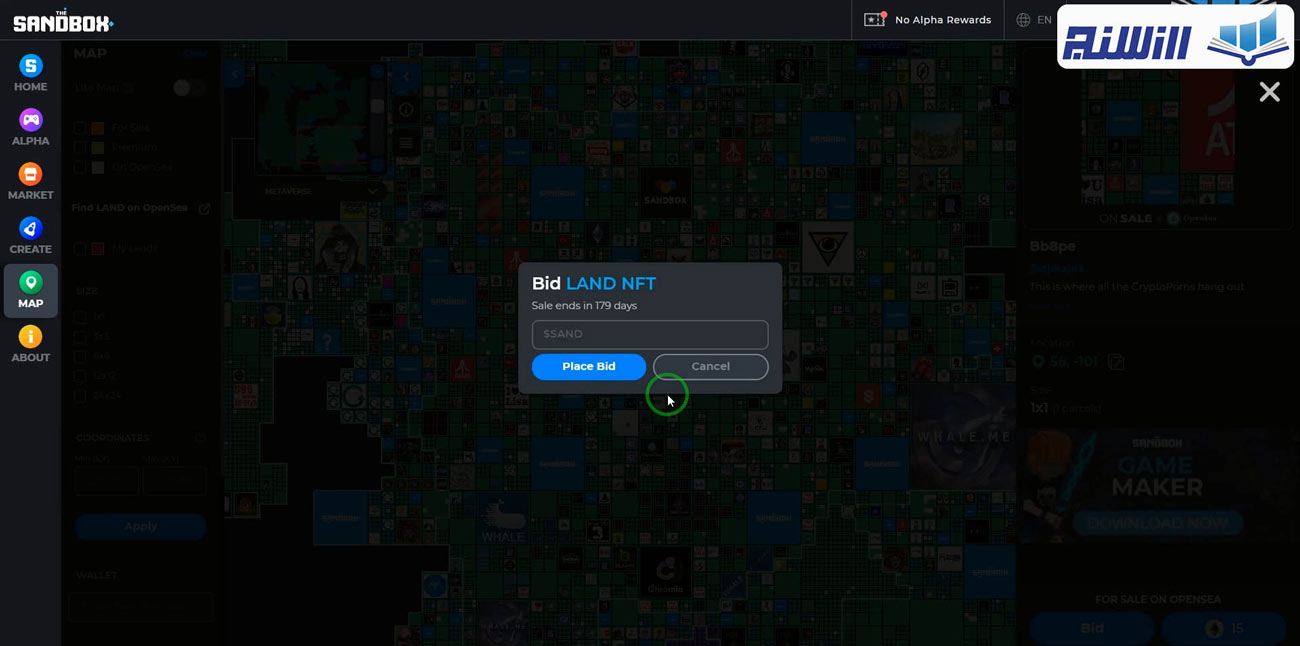 خرید زمین در بازی سندباکس