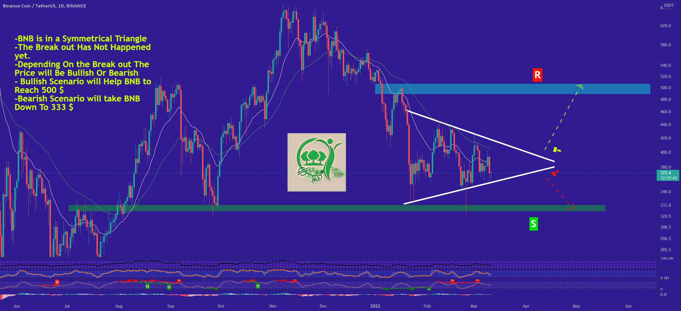  تحلیل بایننس کوین - BNB اکنون دو راه دارد: 333 یا 500 دلار به زودی؟