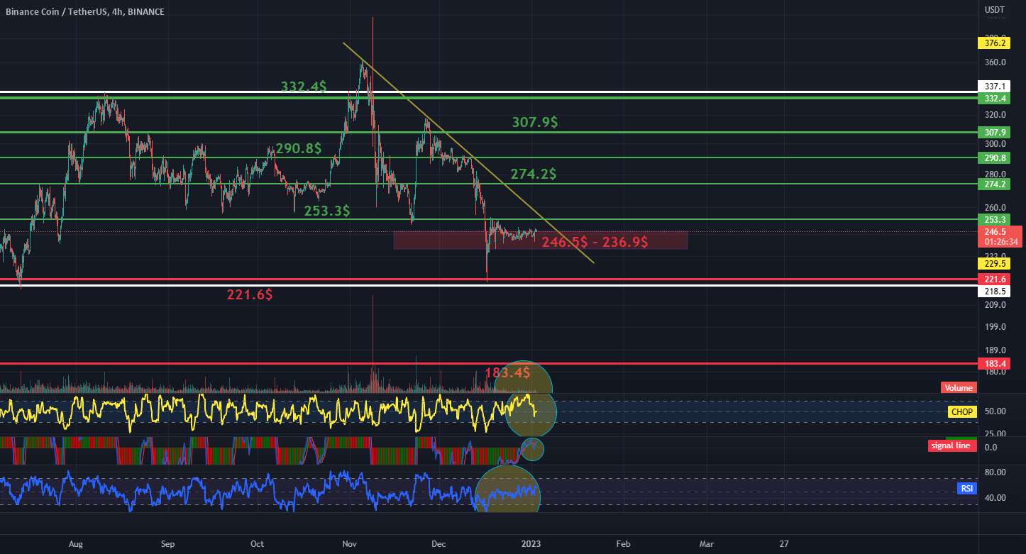 BNB / USDT 1D INTERVAL، پشتیبانی و مقاومت