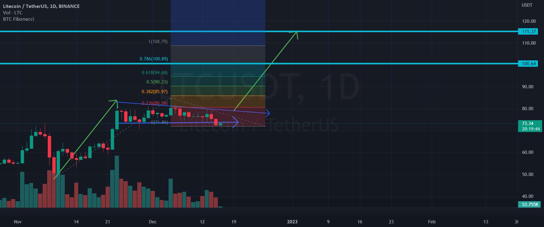 LTC Litecoin bullflag 100 USD ?