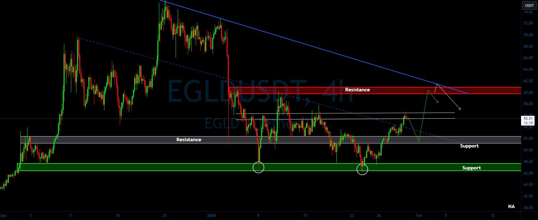  تحلیل الروند - EGLD/USDT Bracing Shift صعودی از پشتیبانی؟👀 تجزیه و تحلیل EGLD