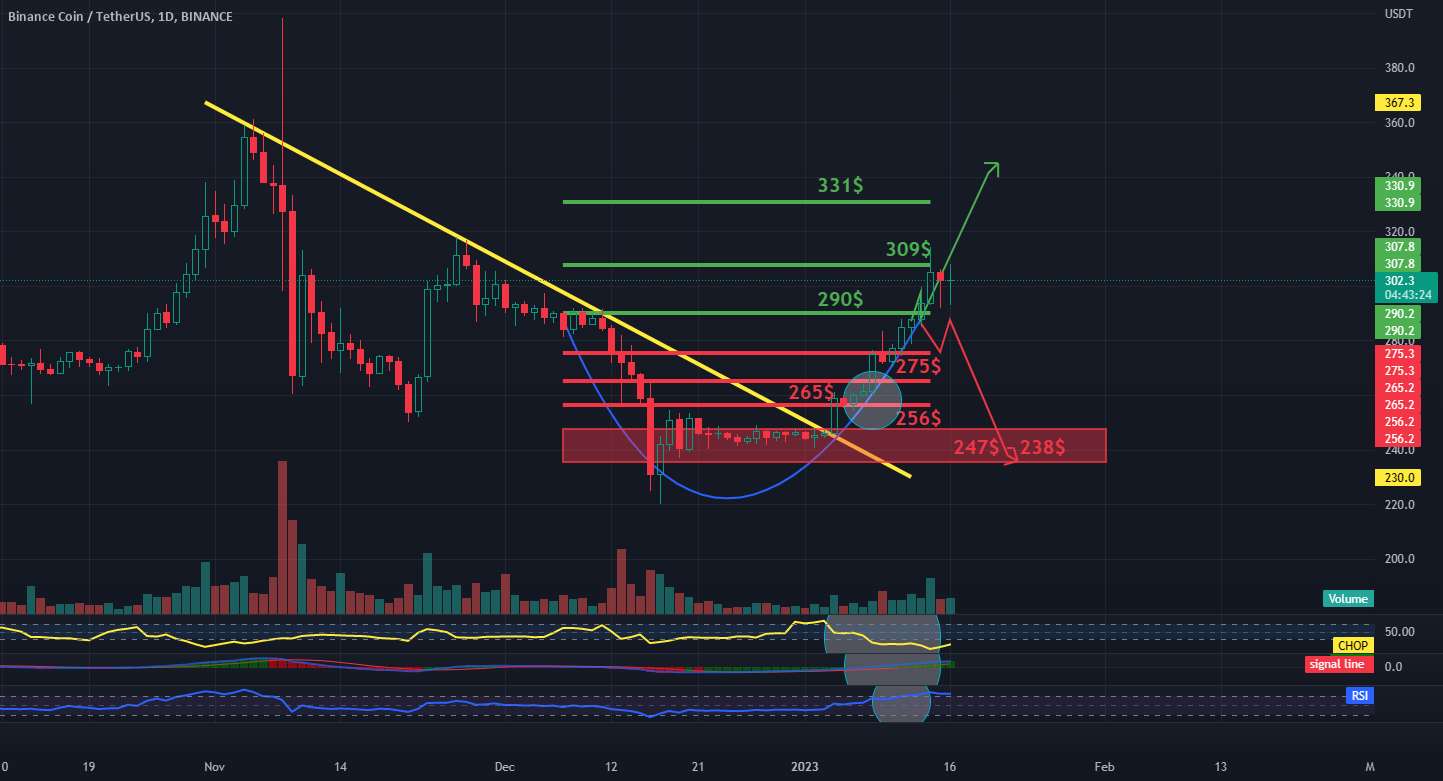 BNB / USDT 1D INTERVAL، پشتیبانی و مقاومت