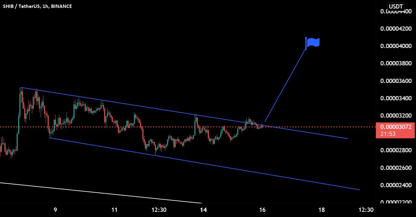  تحلیل شیبا - پرچم صعودی btc 1h