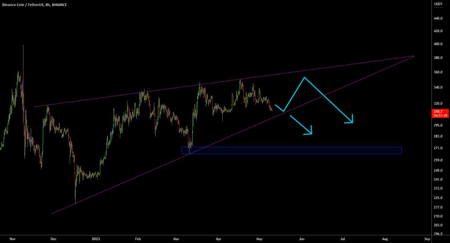  تحلیل بایننس کوین - 🔥 BNB Rising Wedge: Bearish Break Out در راه است؟