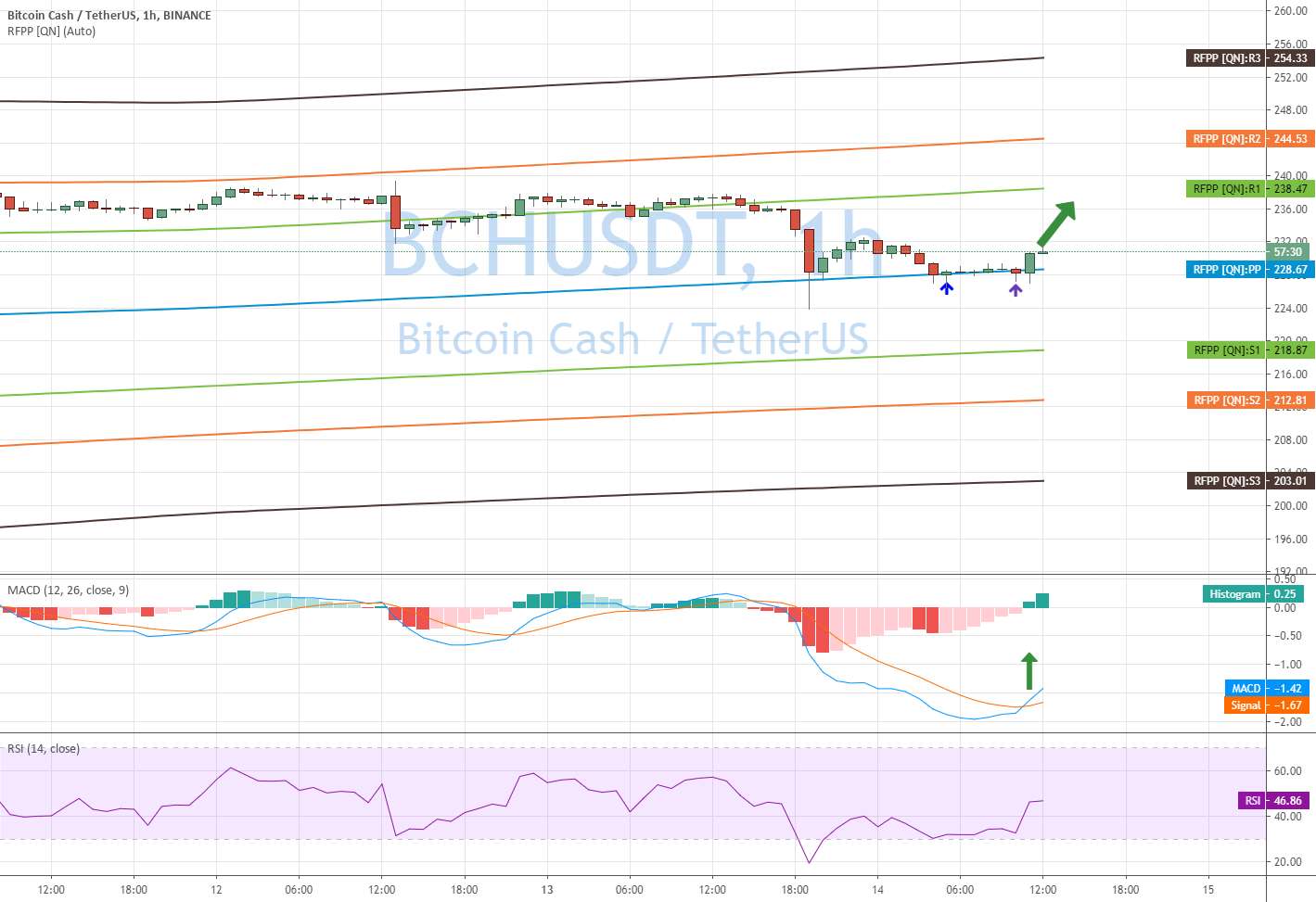  تحلیل بیتکوین کش - فرصت خرید برای BCHUSDT, 1H