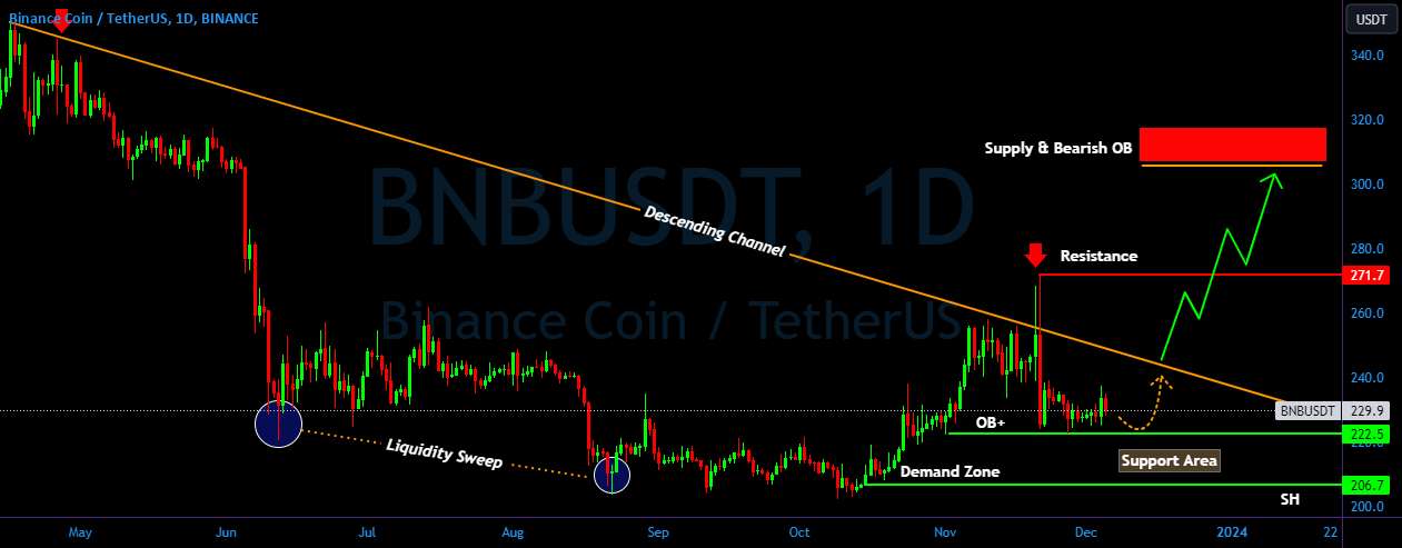 BNB/USDT برای یک گاو نر آماده هستید؟ 👀🚀 تجزیه و تحلیل BNB