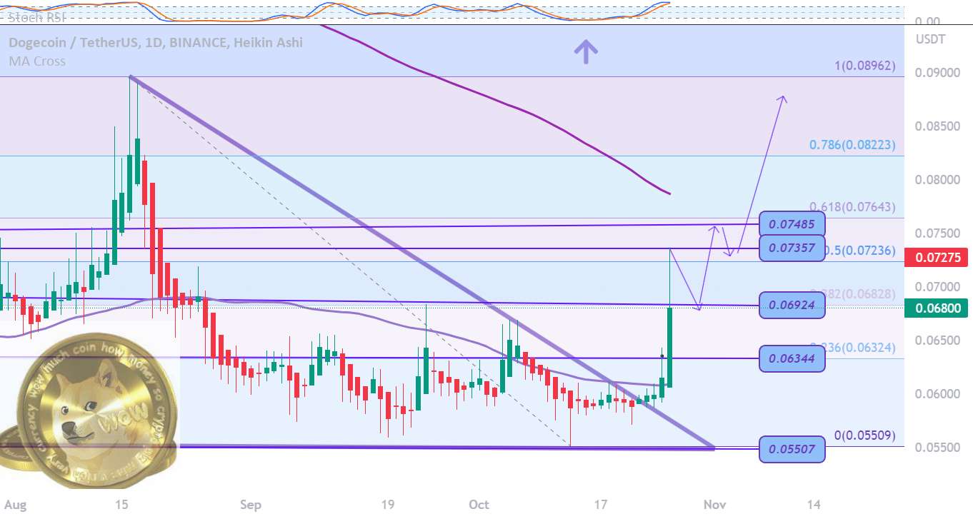  تحلیل دوج کوین - DOGEUSDT 1D