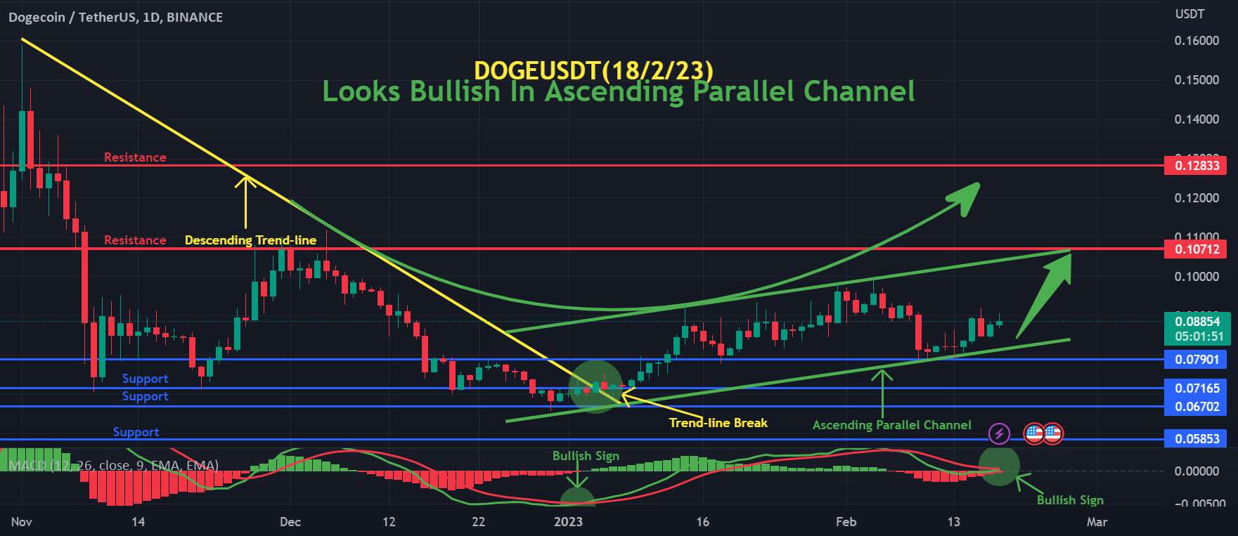 DOGEUSDT خوشبین به نظر می رسد