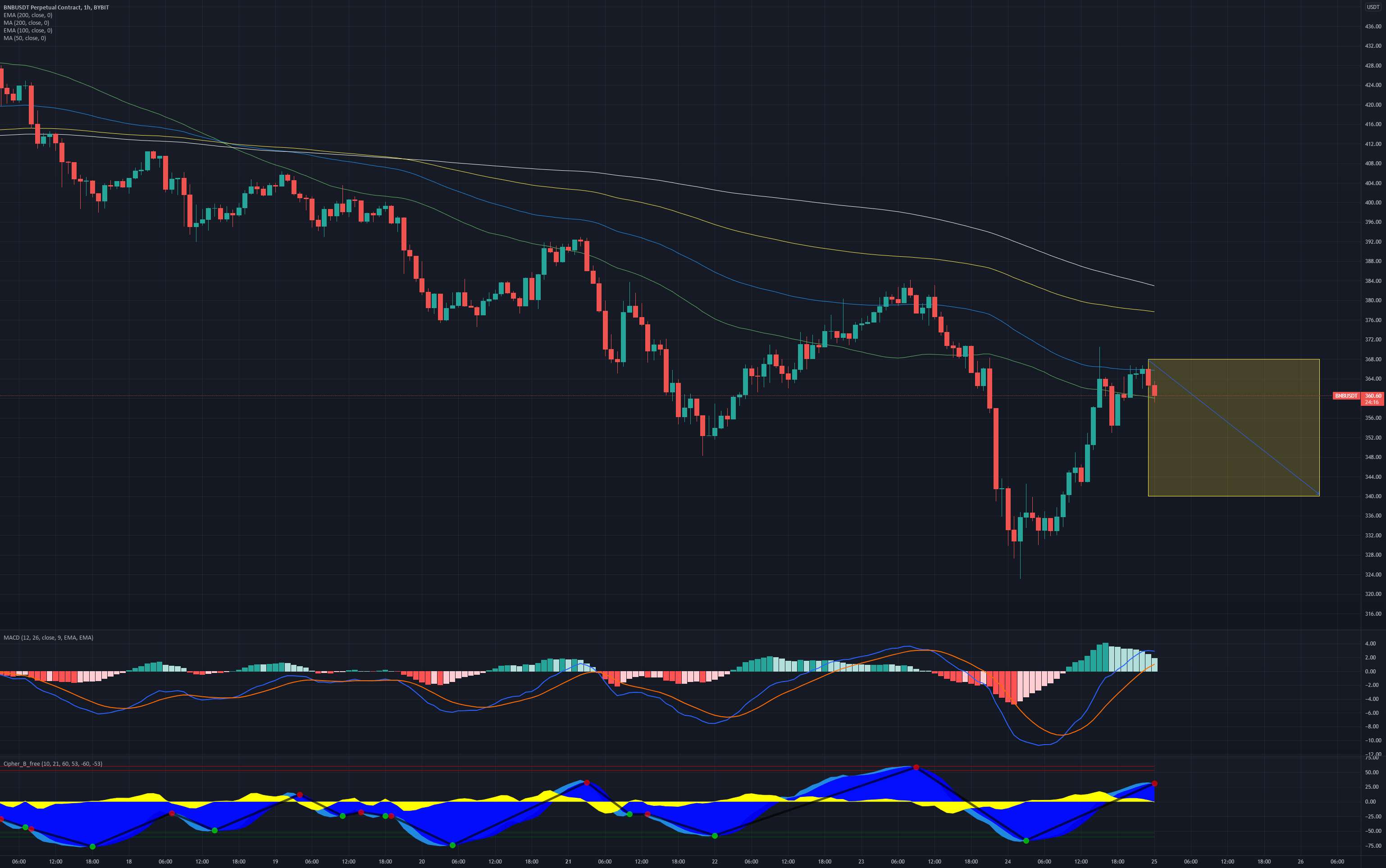 تاب کوتاه BNB USDT