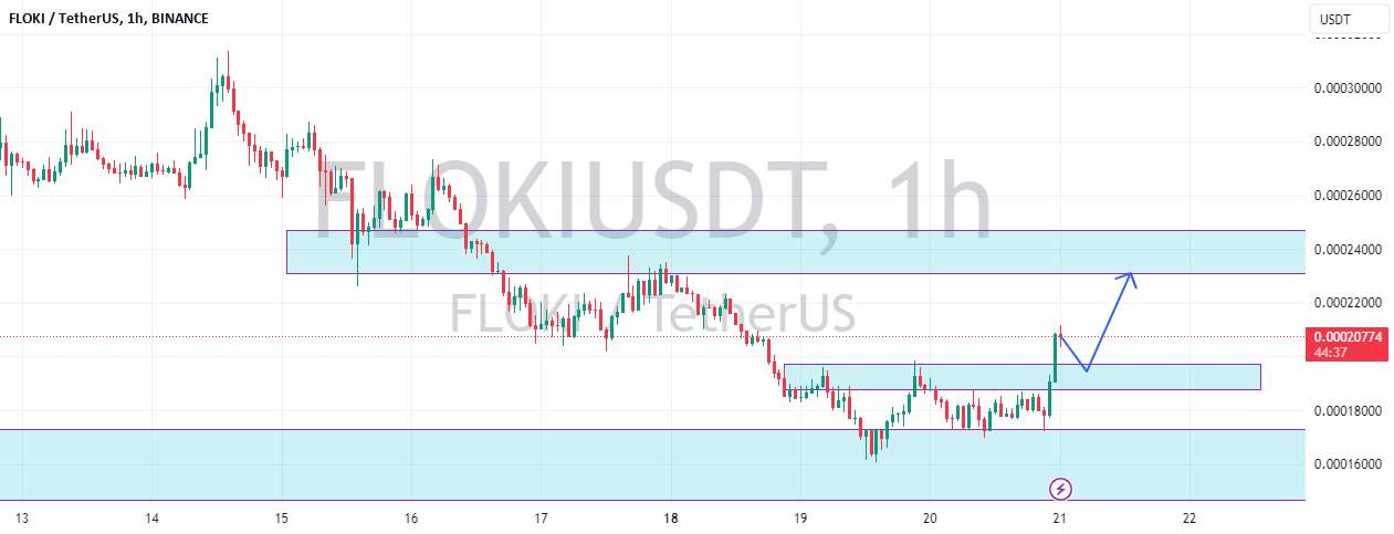  تحلیل FLOKI - Flokiusdt h1 Structure Shift