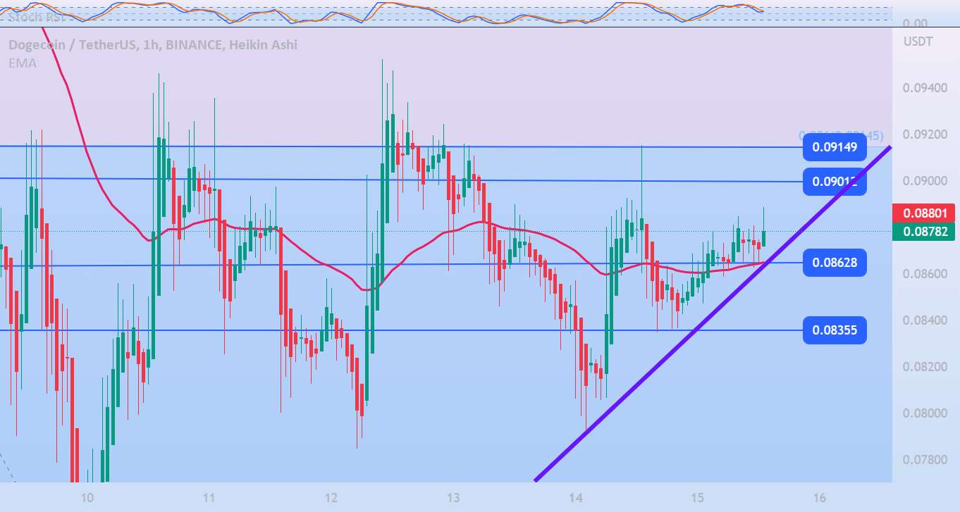  تحلیل دوج کوین - DOGEUSDT 1H