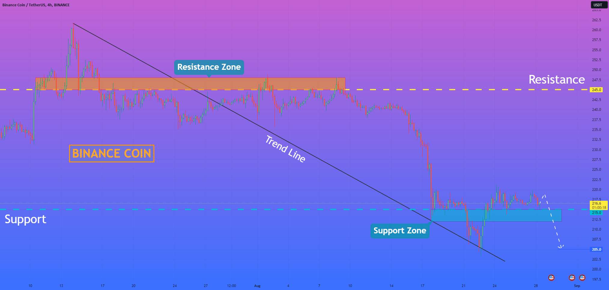  تحلیل بایننس کوین - هلن پی. I Binance Coin می تواند سطح پشتیبانی را بشکند و تا 205 دلار سقوط کند