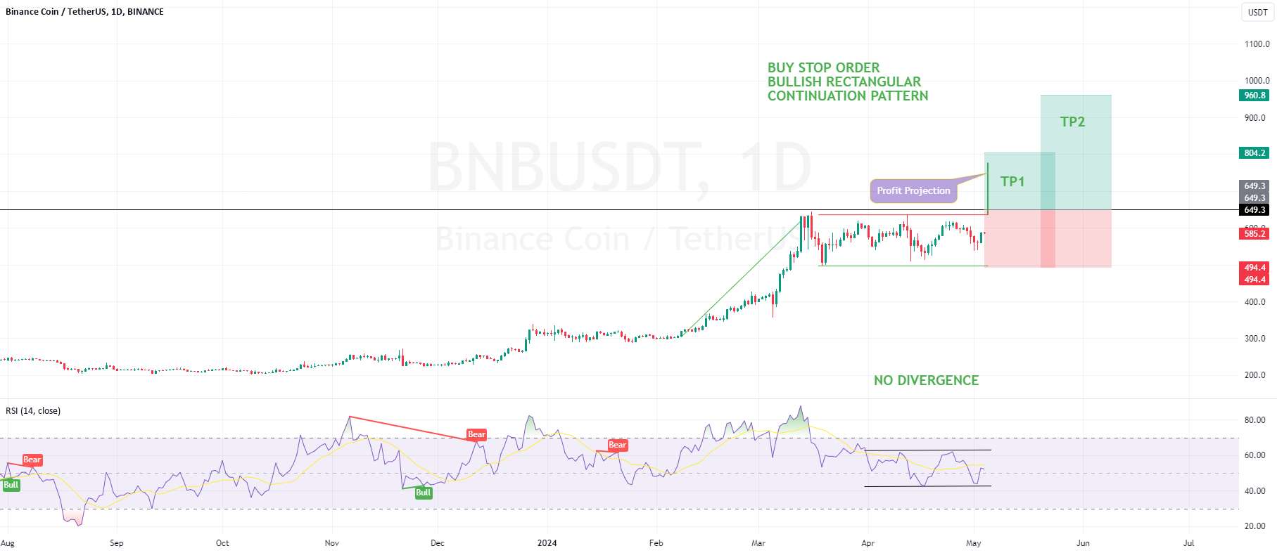 نمودار 3 از 5: BNBUSDT BULLISH RECTANGULAR CONT.PATTERN