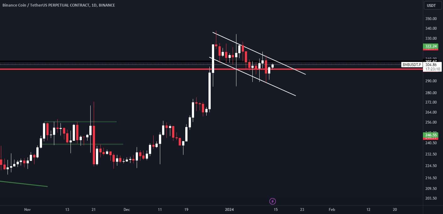  تحلیل بایننس کوین - تجزیه و تحلیل BNB/USDT: شکل گیری پرچم صعودی امیدوارکننده