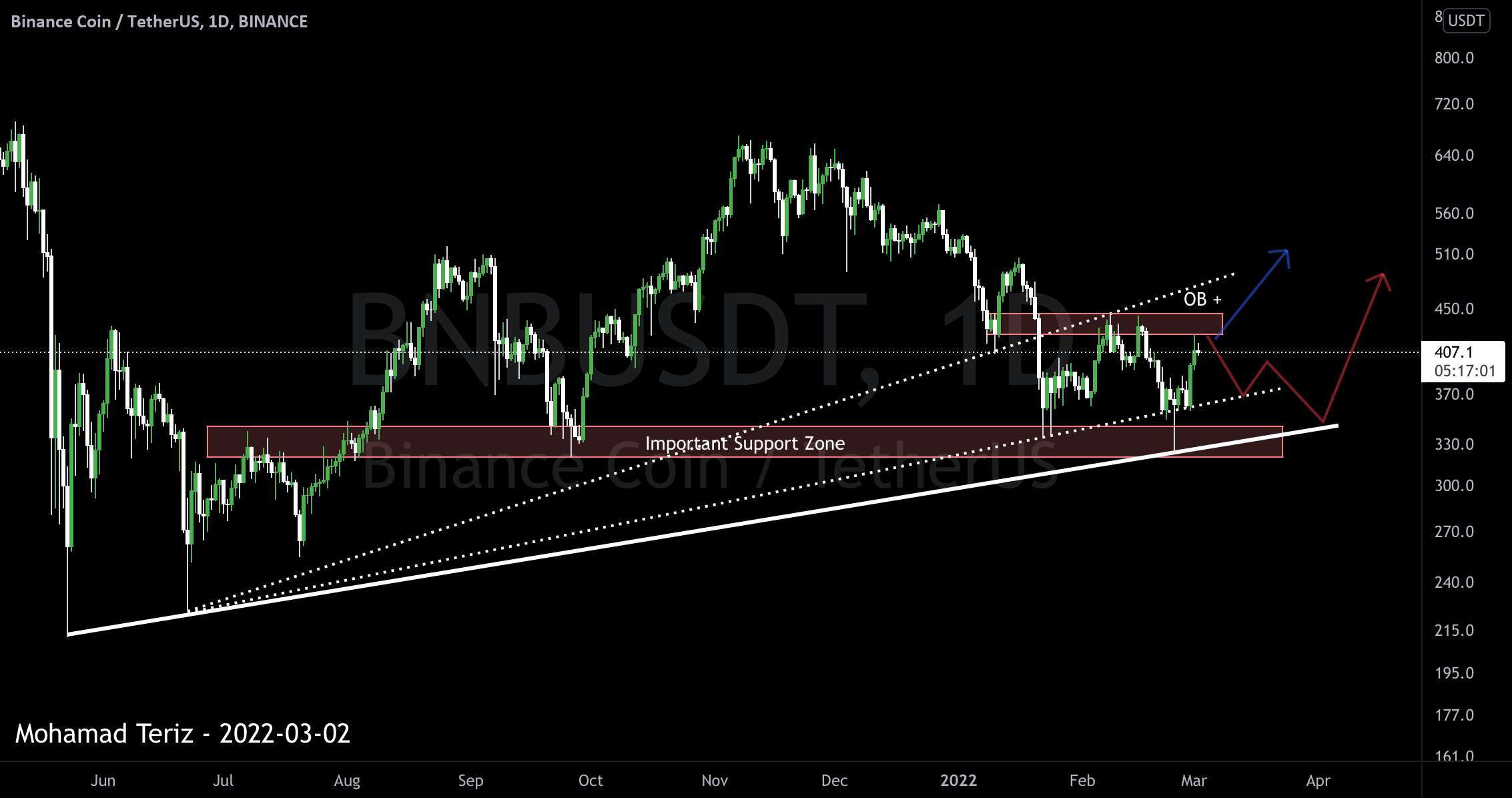 BNBUSDT 1D TA : 2022-03-02 حرکت بعدی