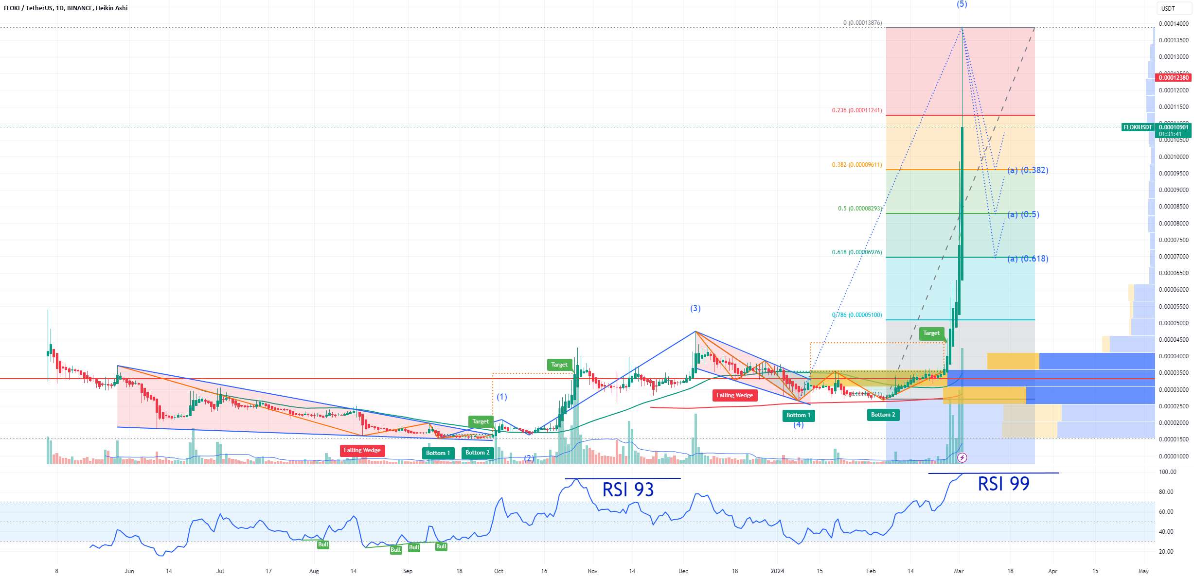 اصلاح پتانسیل FLOKI به زودی! RSI در 99